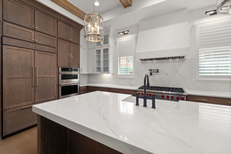 High-quality marble kitchen island countertop
